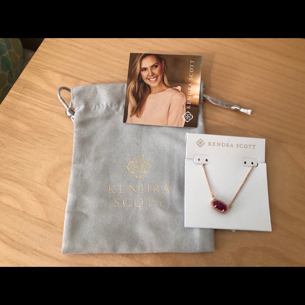 Kendra Scott Ember Necklace  Rosegold/Maroon Jade